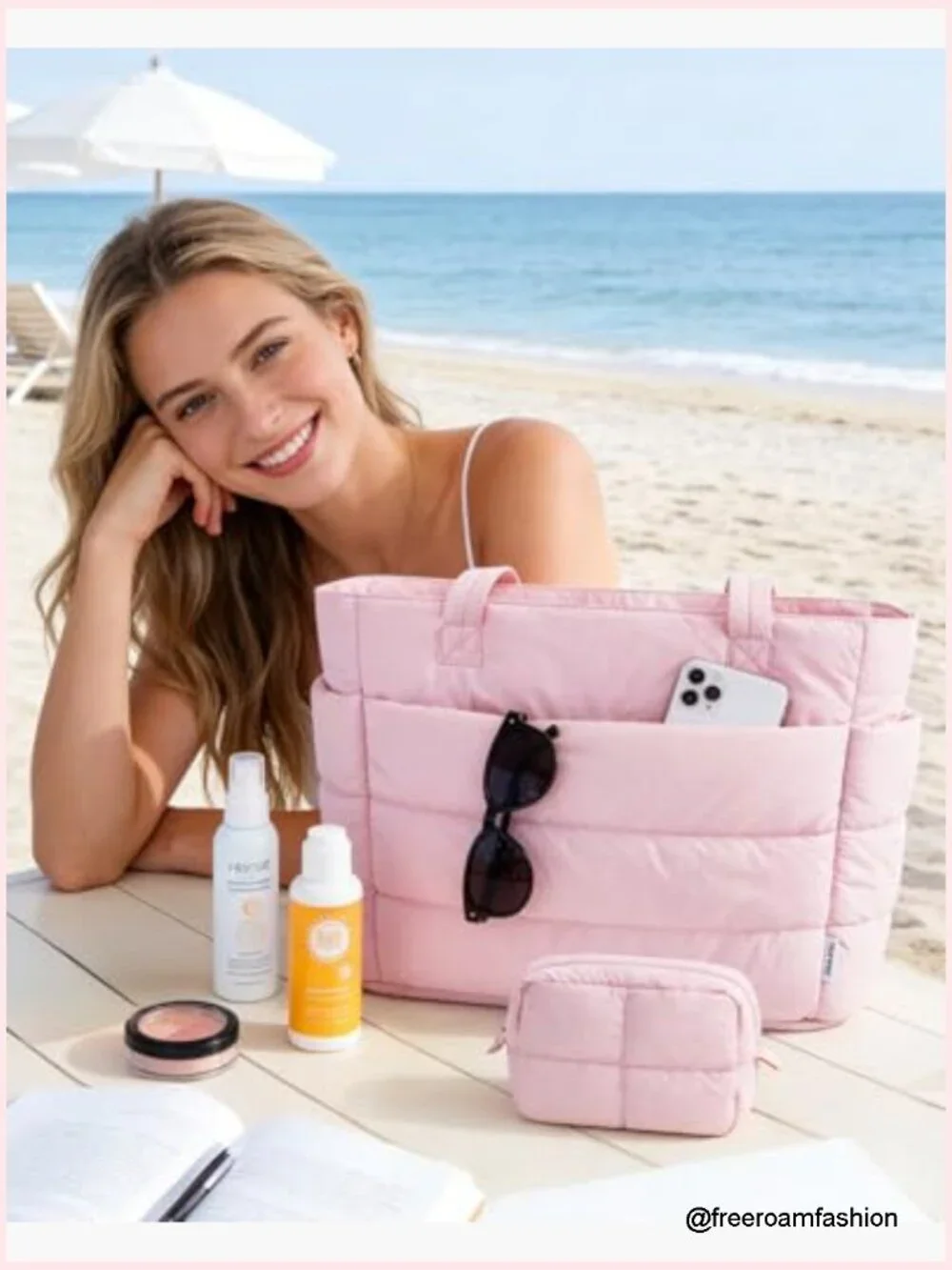 Quilted Tote Bag, Nylon Puffer Shoulder Bag for Work Travel